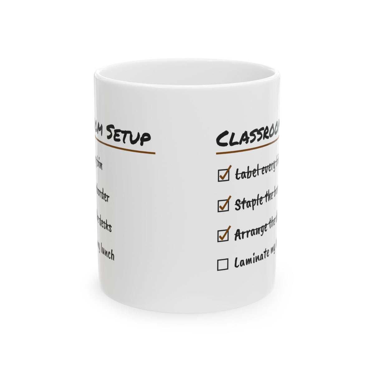 Funny Teacher Coffee Mug Classroom Setup Checklist Laminate My Lunch