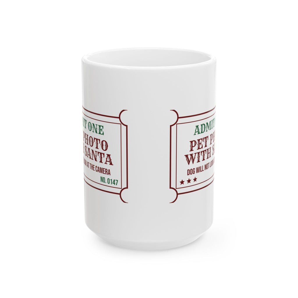 Funny Christmas Dog Coffee Mug Photo With Santa Dog Looked Away