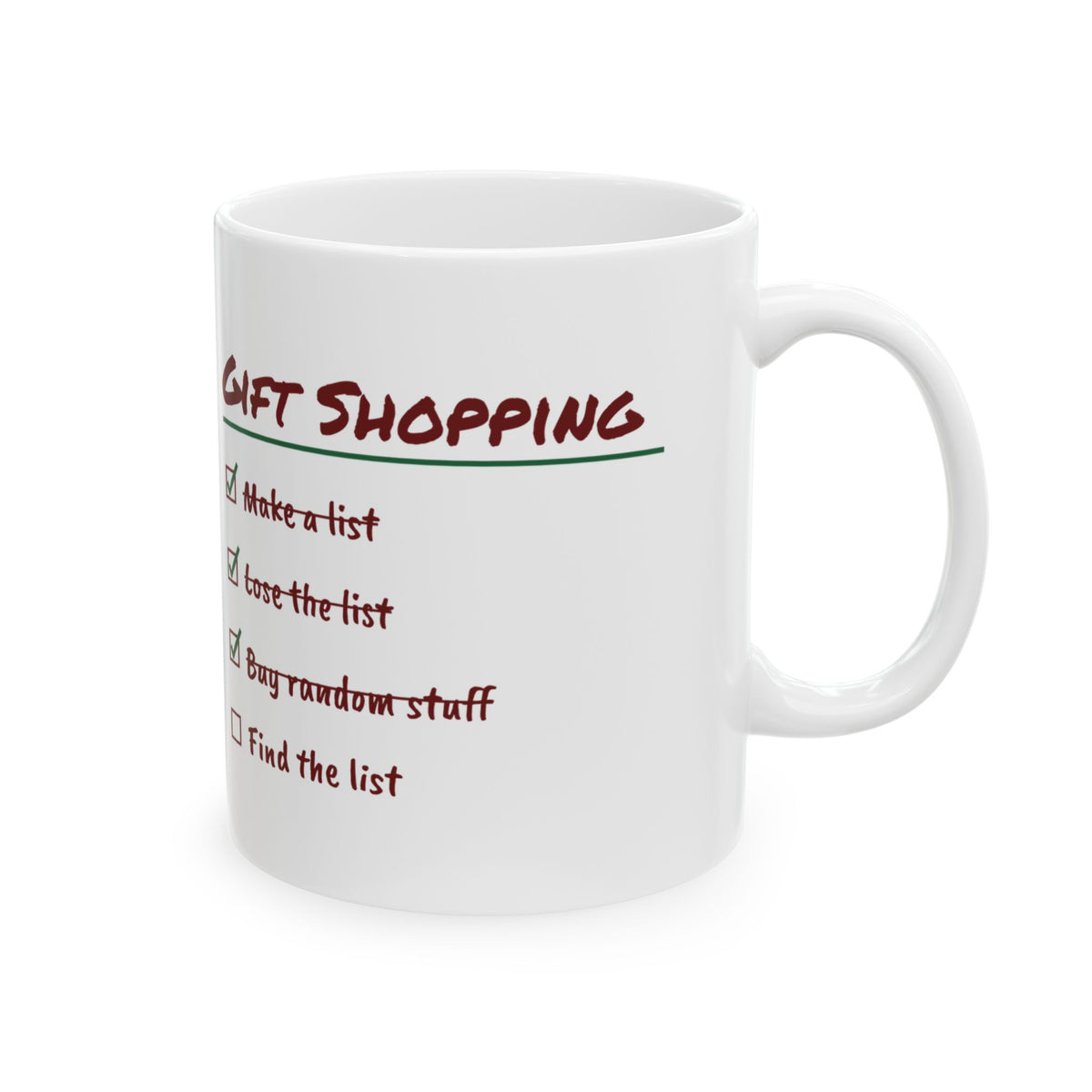 Funny Christmas Shopping Coffee Mug Lose The List Find It December 26