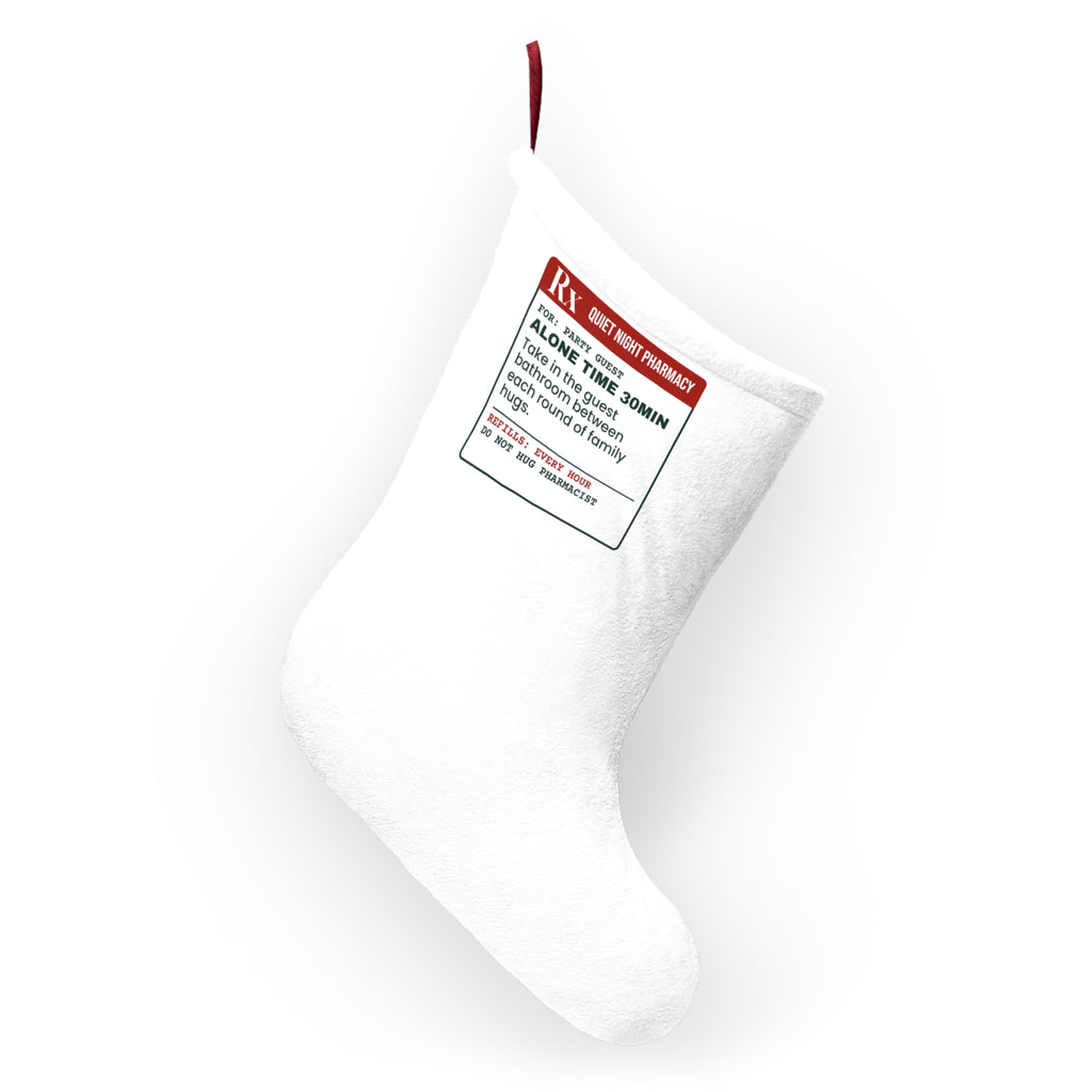 Funny Introvert Christmas Stocking Alone Time Prescription Label