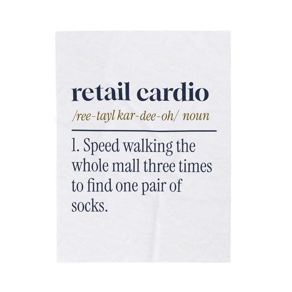 Funny Christmas Shopping Throw Blanket Retail Cardio Definition