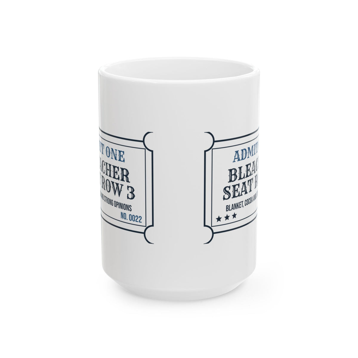 Funny Football Dad Coffee Mug Bleacher Seat Row 3 Ticket