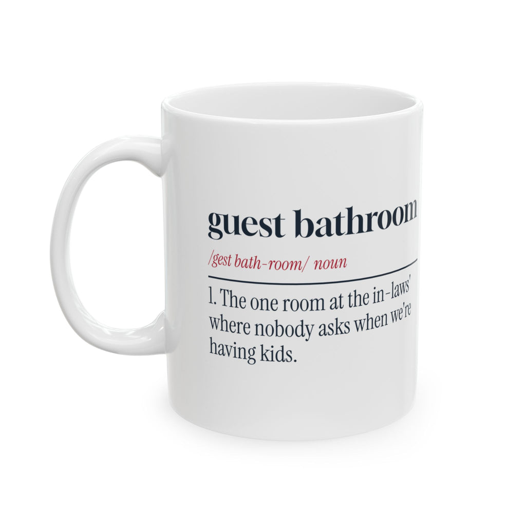 Funny In-Laws Christmas Coffee Mug Guest Bathroom Definition