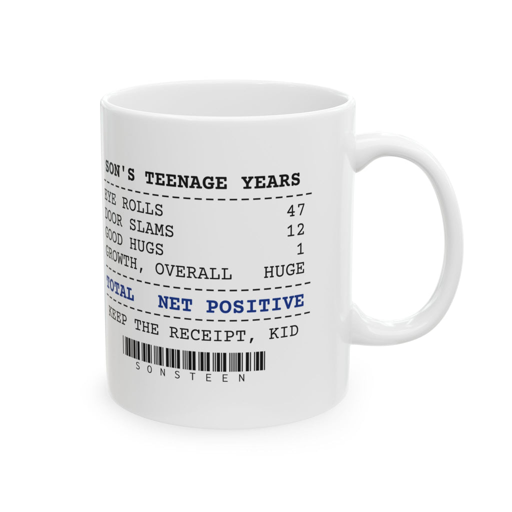 Funny Dad Mug Net Positive Keep The Receipt Kid