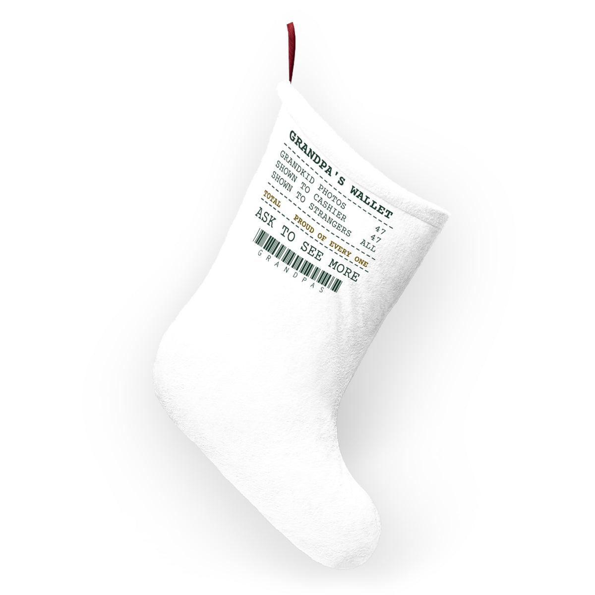 Funny Christmas Stocking Grandpa's Wallet Photos Proud Of Every