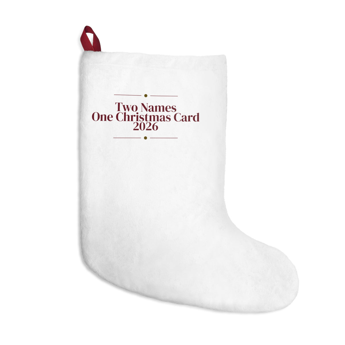 Christmas Stocking Two Names One Christmas Card 2026 Newlyweds