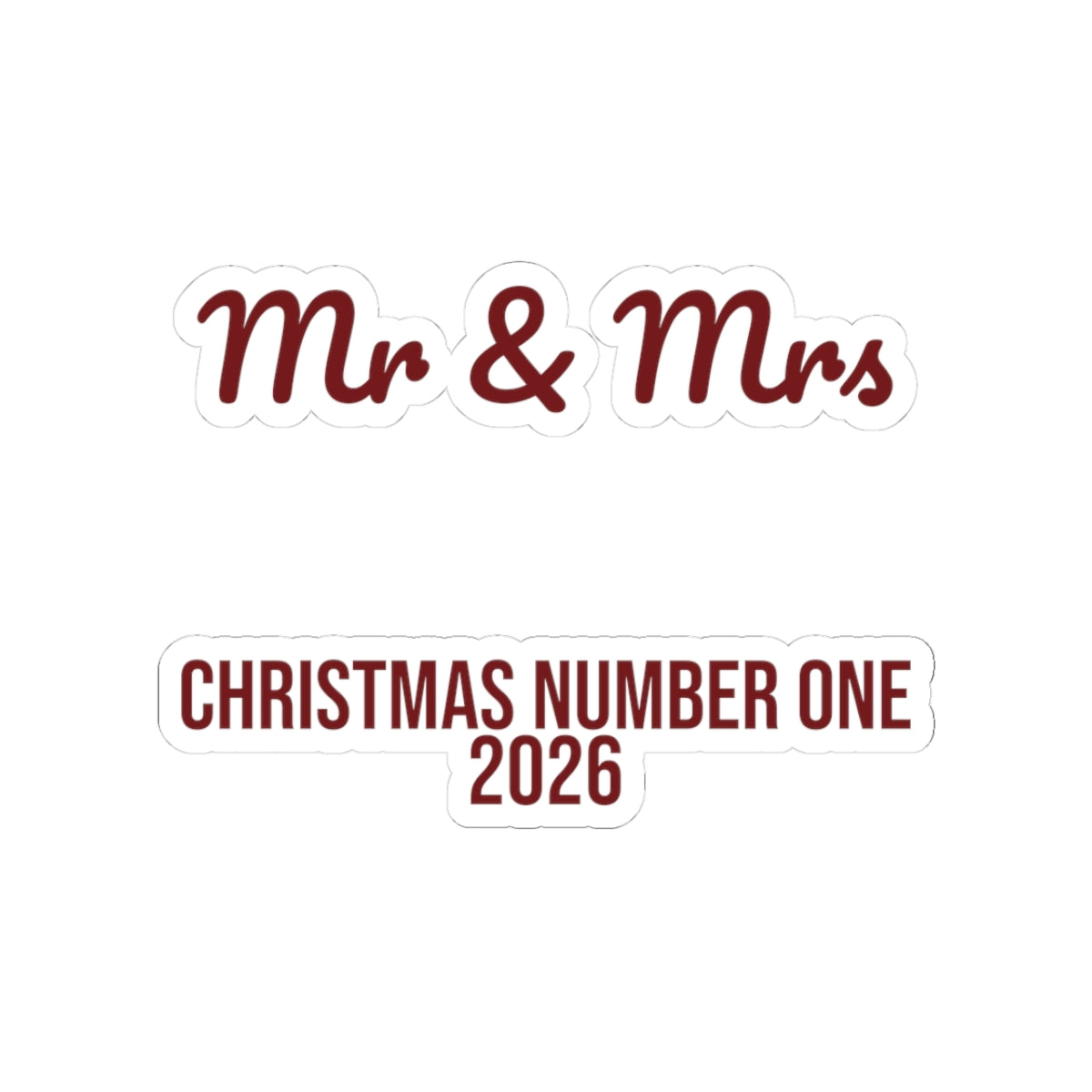 Christmas Sticker Mr And Mrs Christmas Number One 2026 For Newlyweds