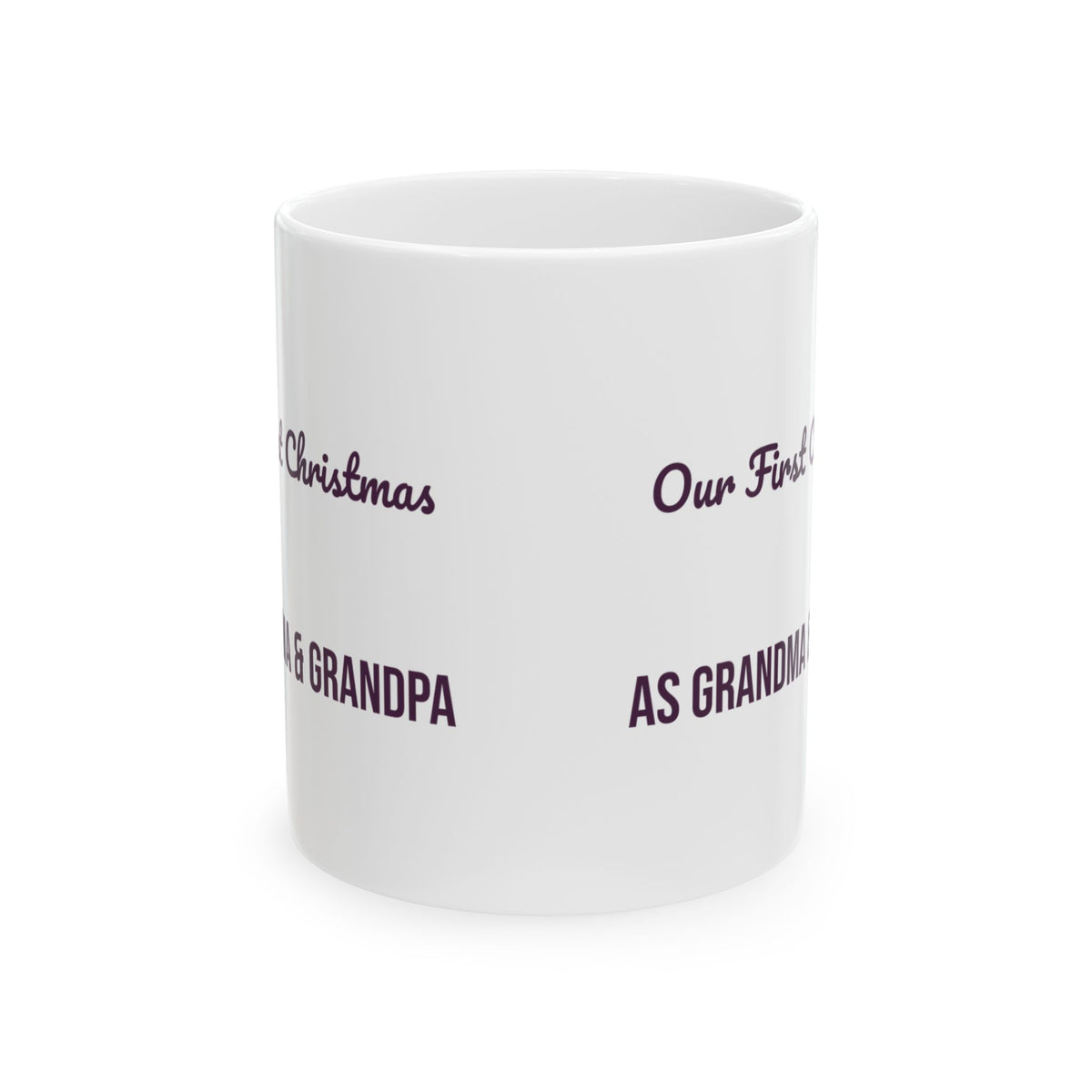 Our First Christmas As Grandma And Grandpa Coffee Mug 2026