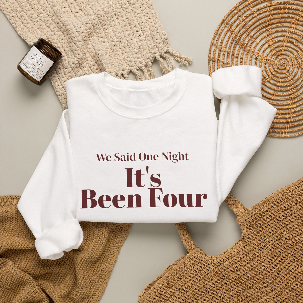 Funny Christmas In-Laws Sweatshirt We Said One Night It's Been Four