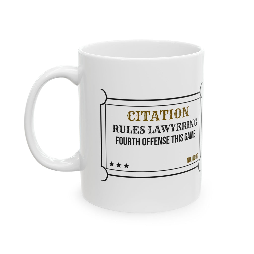 Citation Rules Lawyering Coffee Mug For Board Gamers