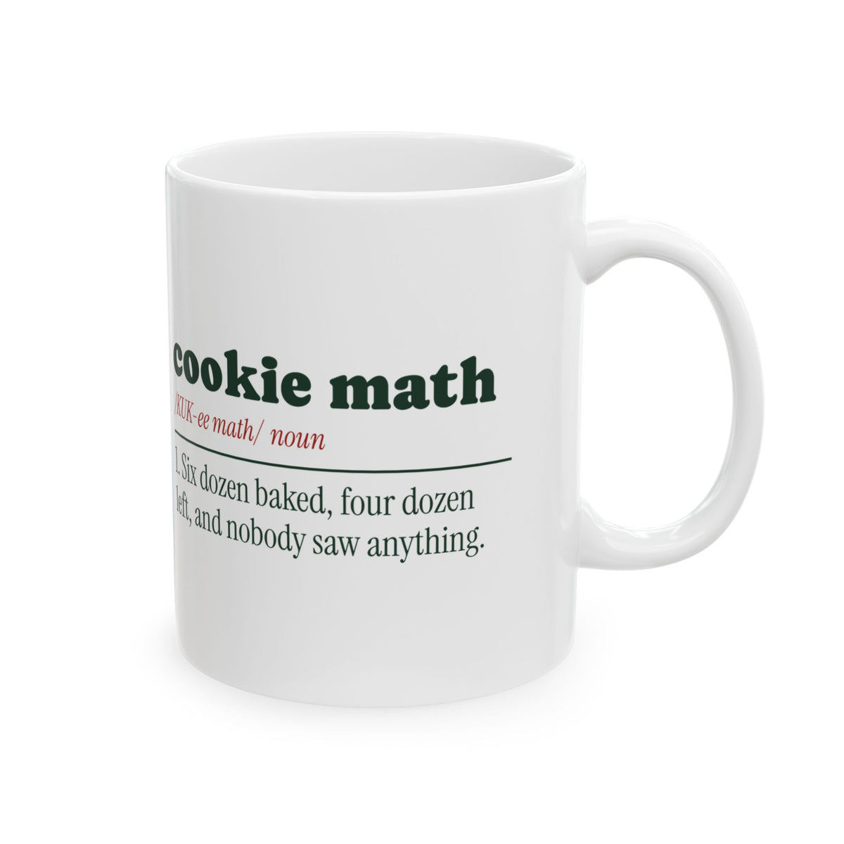Funny Christmas Baking Coffee Mug Cookie Math Definition For Bakers