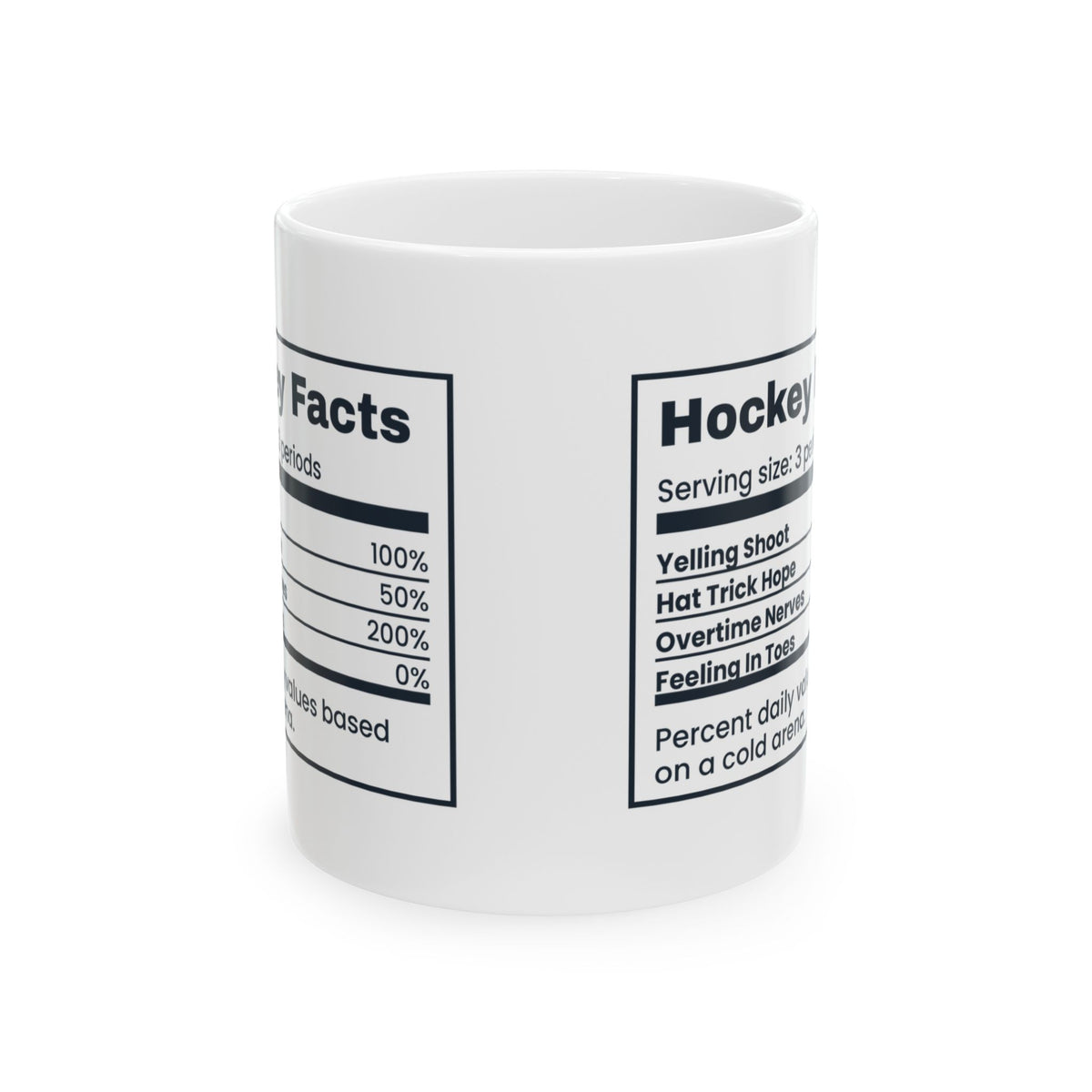 Funny Hockey Coffee Mug Hockey Facts Nutrition Label For Fans