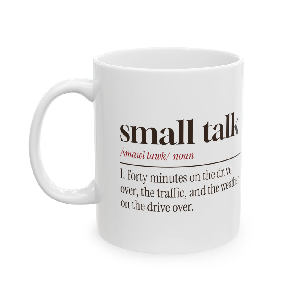 Funny Introvert Christmas Coffee Mug Small Talk Dictionary Definition