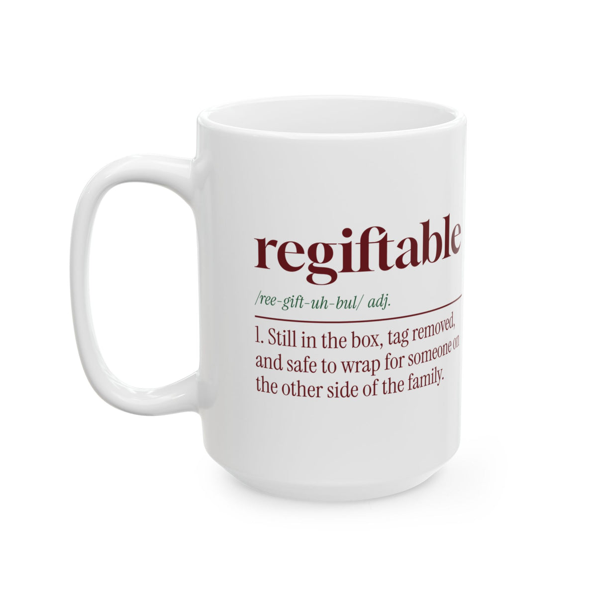 Funny Christmas Coffee Mug Regiftable Definition Still In The Box