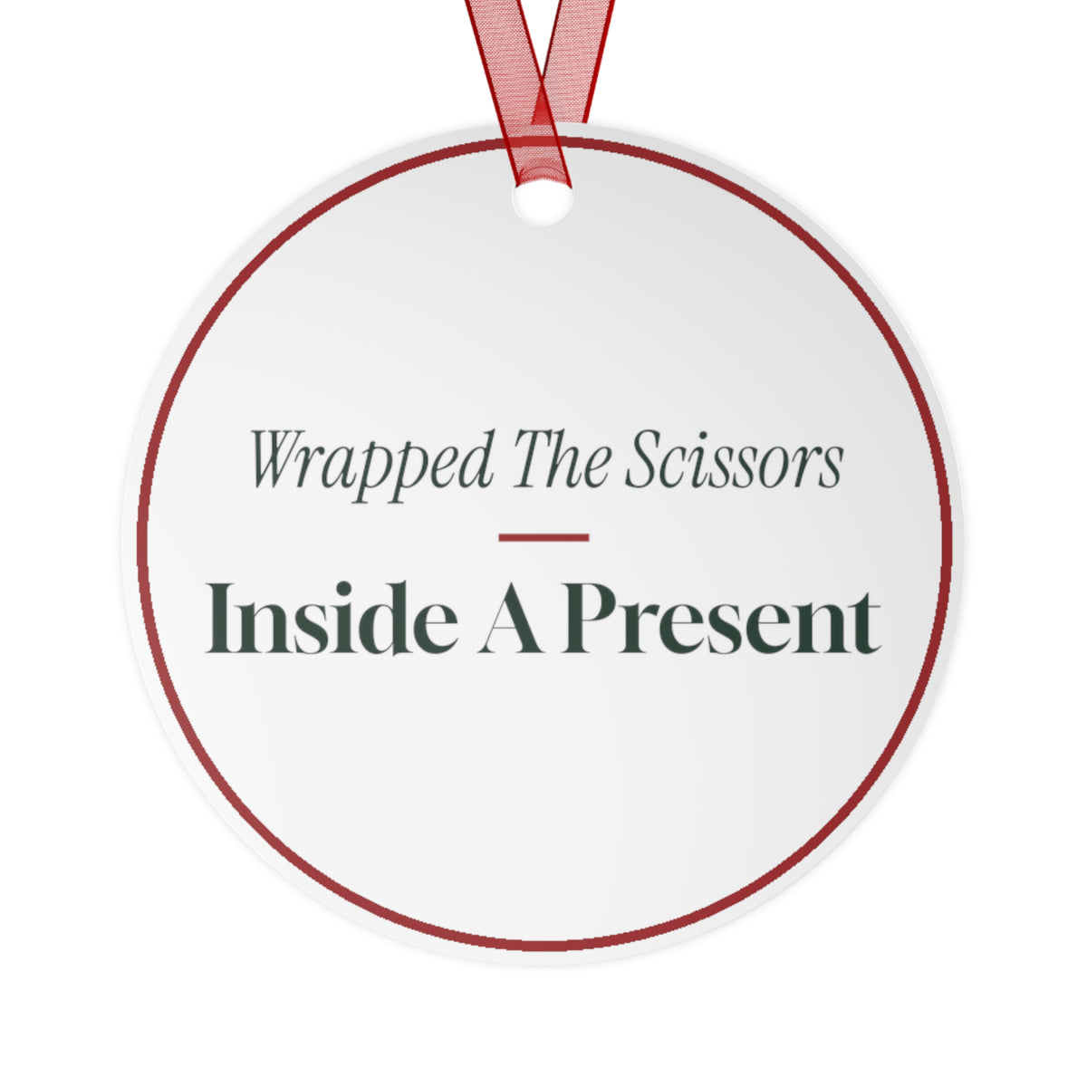 Funny Christmas Ornament Wrapped The Scissors Inside A Present