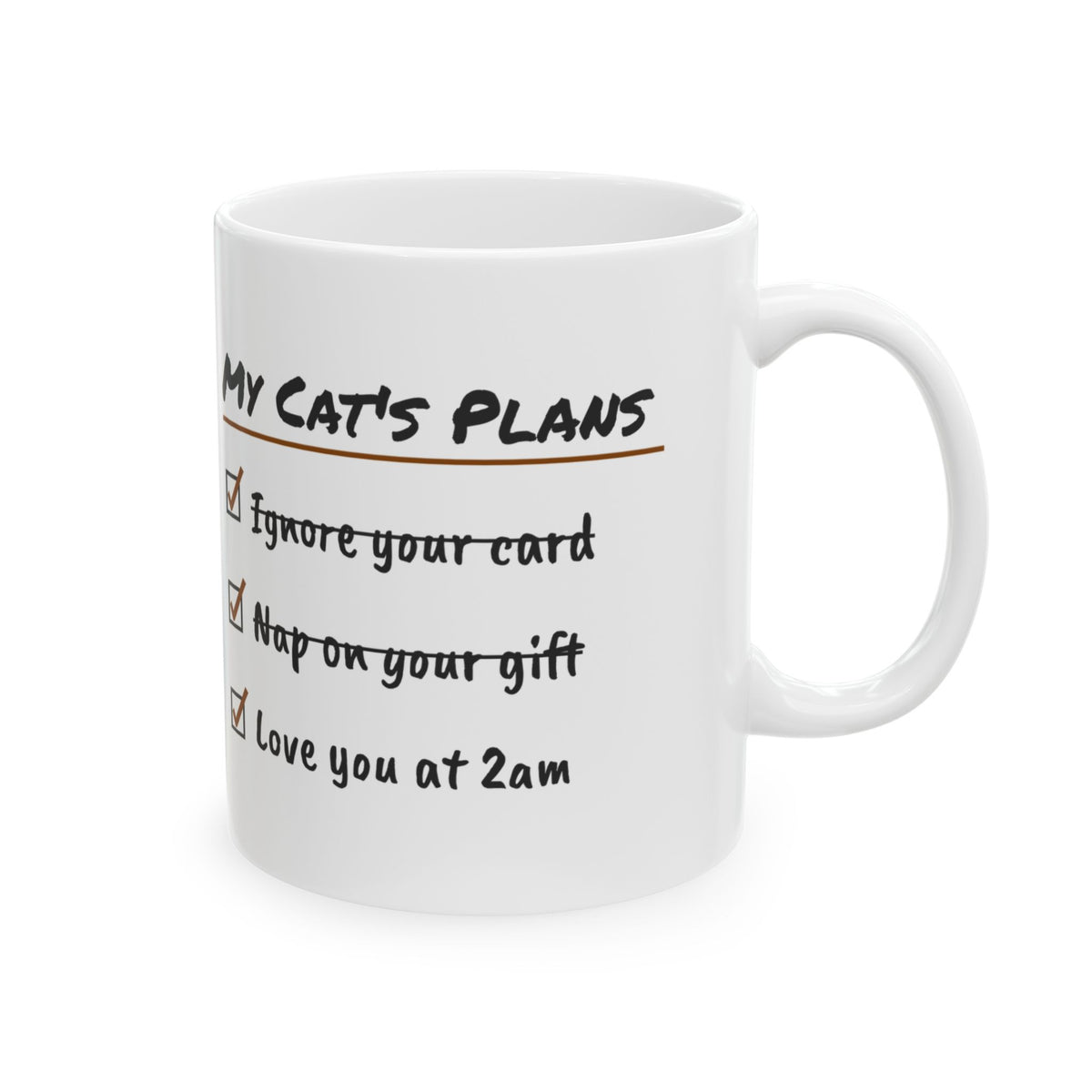Funny Cat Valentine Checklist Coffee Mug For Cat Owners