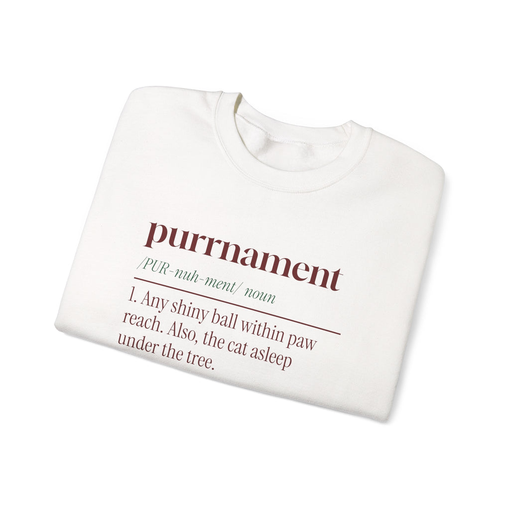 Funny Christmas Cat Sweatshirt Purrnament Dictionary Definition