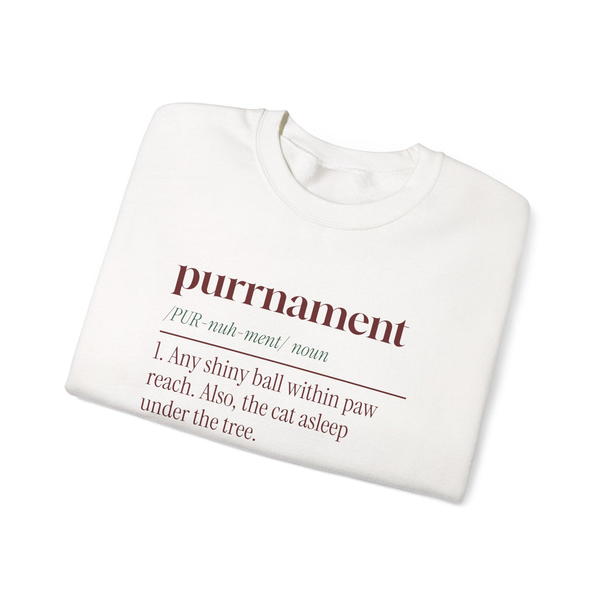 Funny Christmas Cat Sweatshirt Purrnament Dictionary Definition