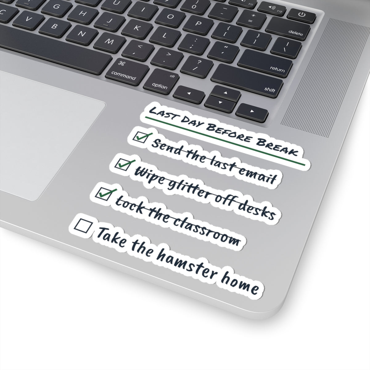 Funny Christmas Teacher Sticker Last Day Before Break Hamster