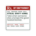 Funny White Elephant Sticker Steal Envy 40mg Prescription Label