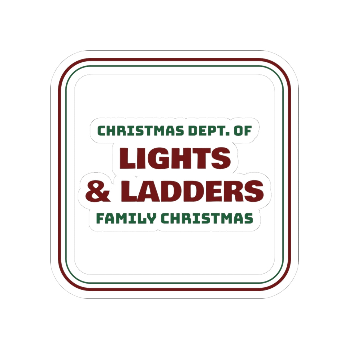 Funny Family Christmas Sticker Dept Of Tangled Lights Matching Set