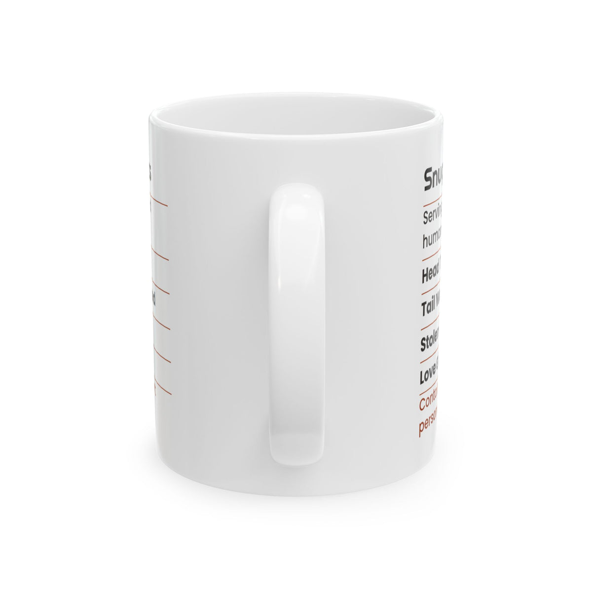 Funny Dog Coffee Mug Snuggle Facts Label For Dog Lovers