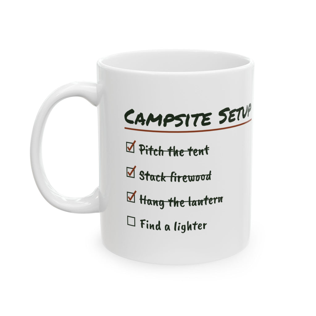 Funny Camping Mug Firewood Stacked No Lighter Checklist For Campers