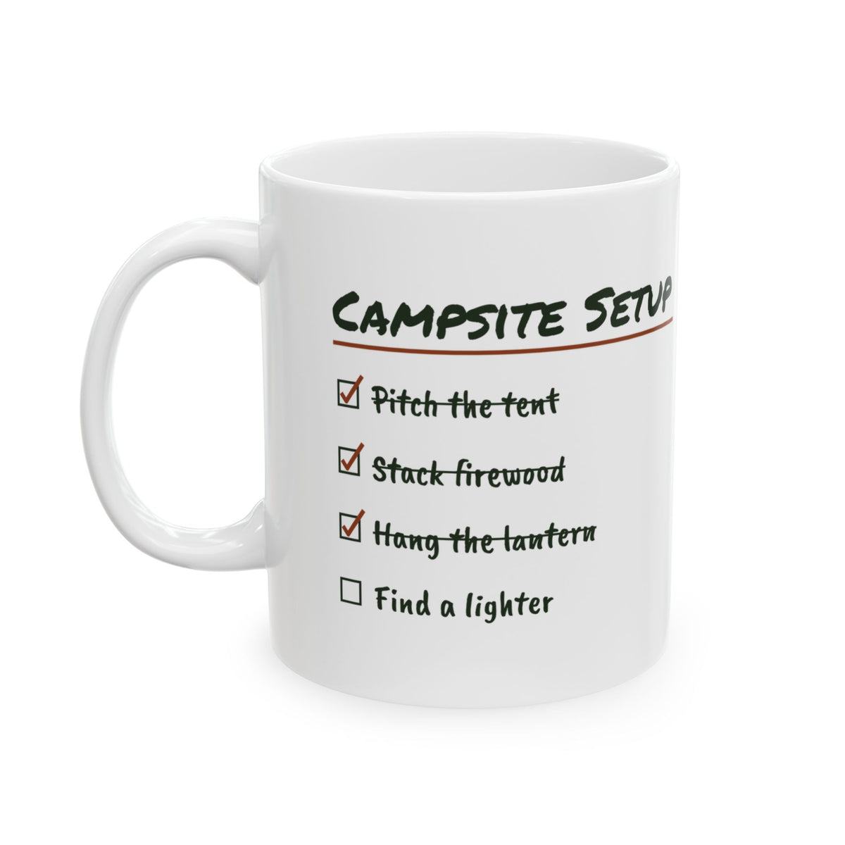 Funny Camping Mug Firewood Stacked No Lighter Checklist For Campers