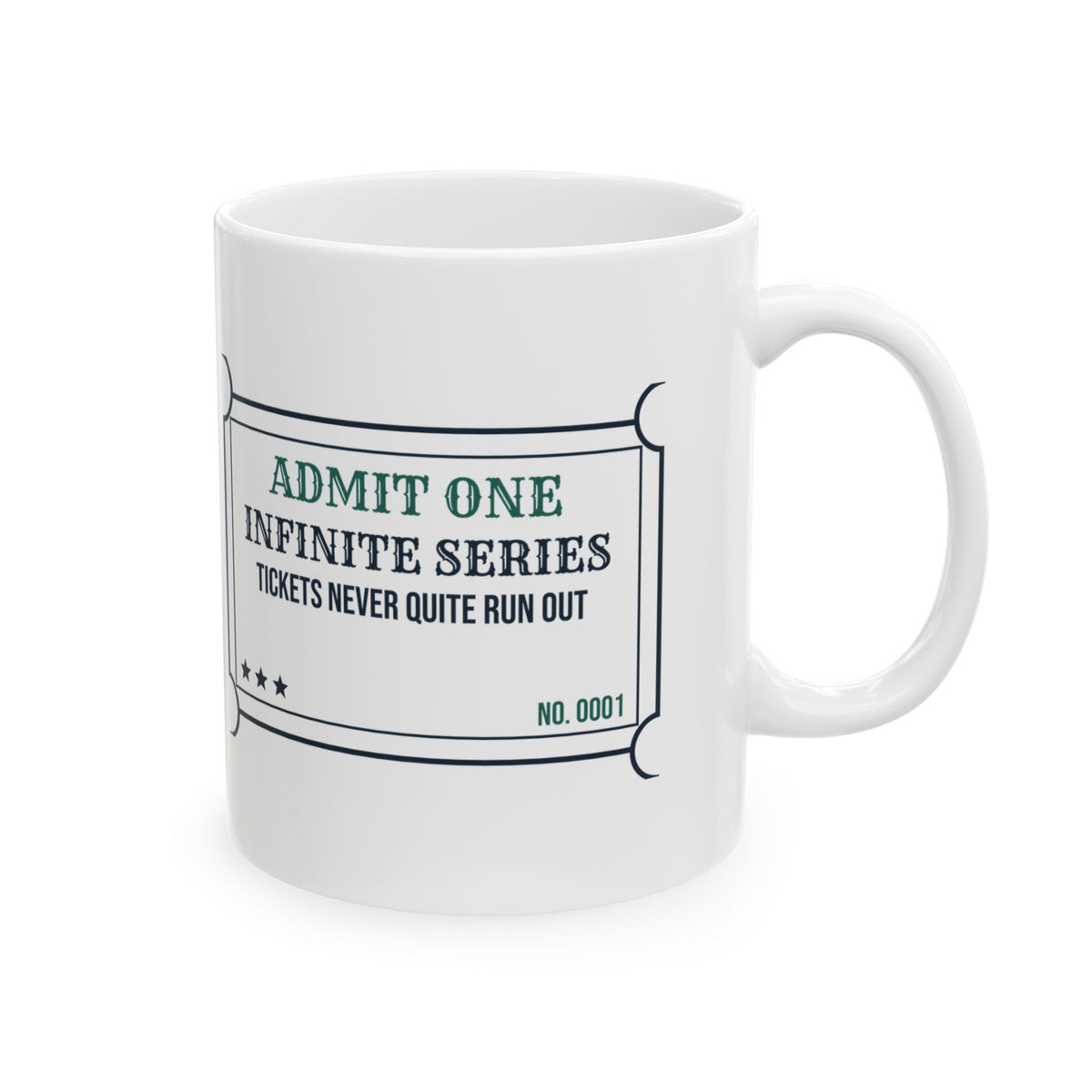 Funny Math Coffee Mug Infinite Series Never Quite Runs Out Ticket