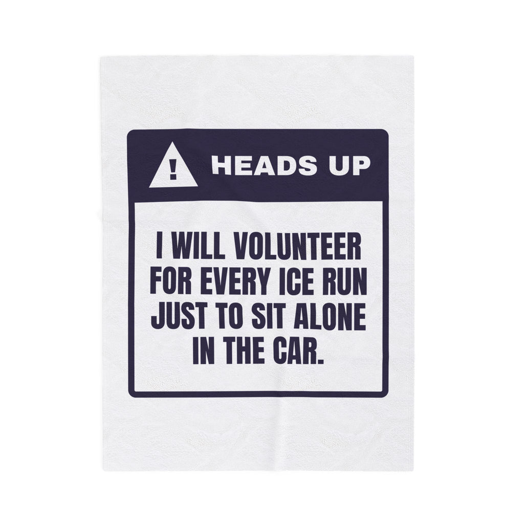 Funny Introvert Holiday Throw Blanket I Volunteer For Every Ice Run
