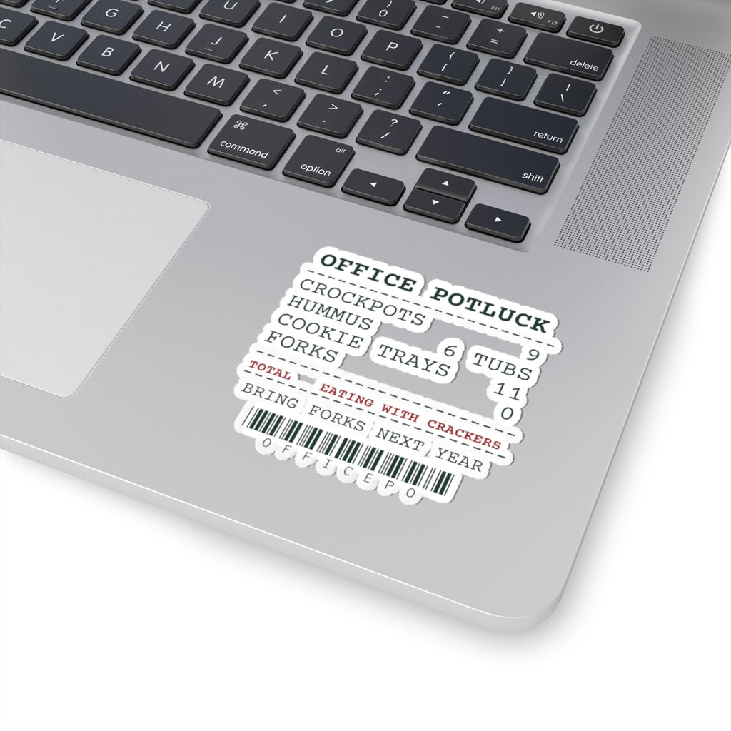 Funny Christmas Sticker Office Potluck Forks 0 Receipt For Coworkers