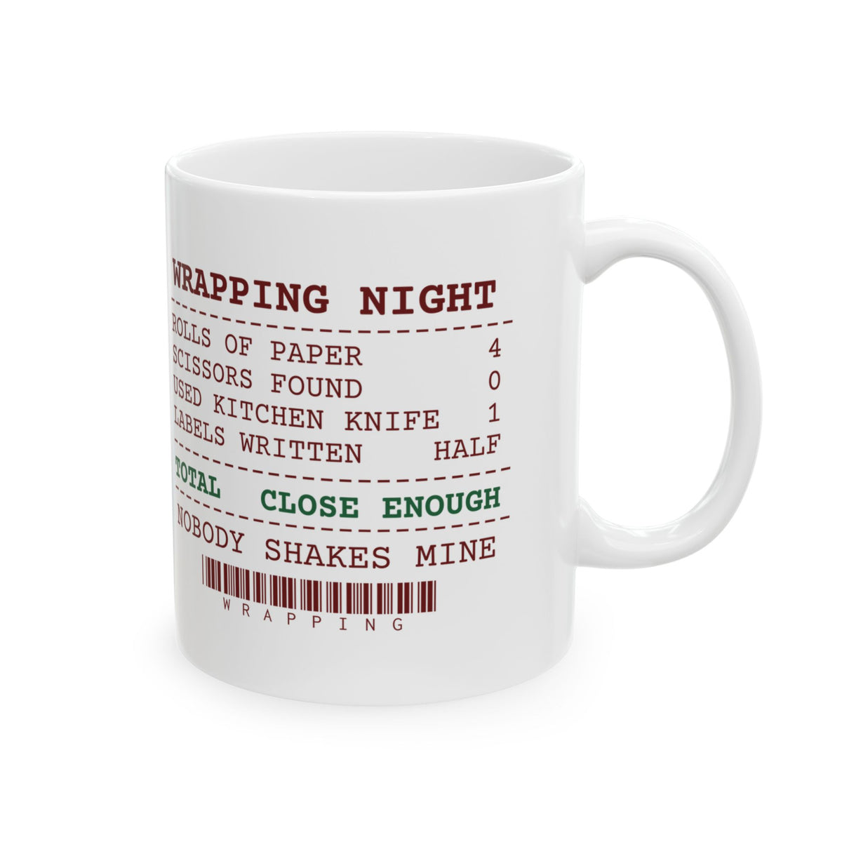 Funny Christmas Coffee Mug Scissors Found Zero Wrapping Receipt