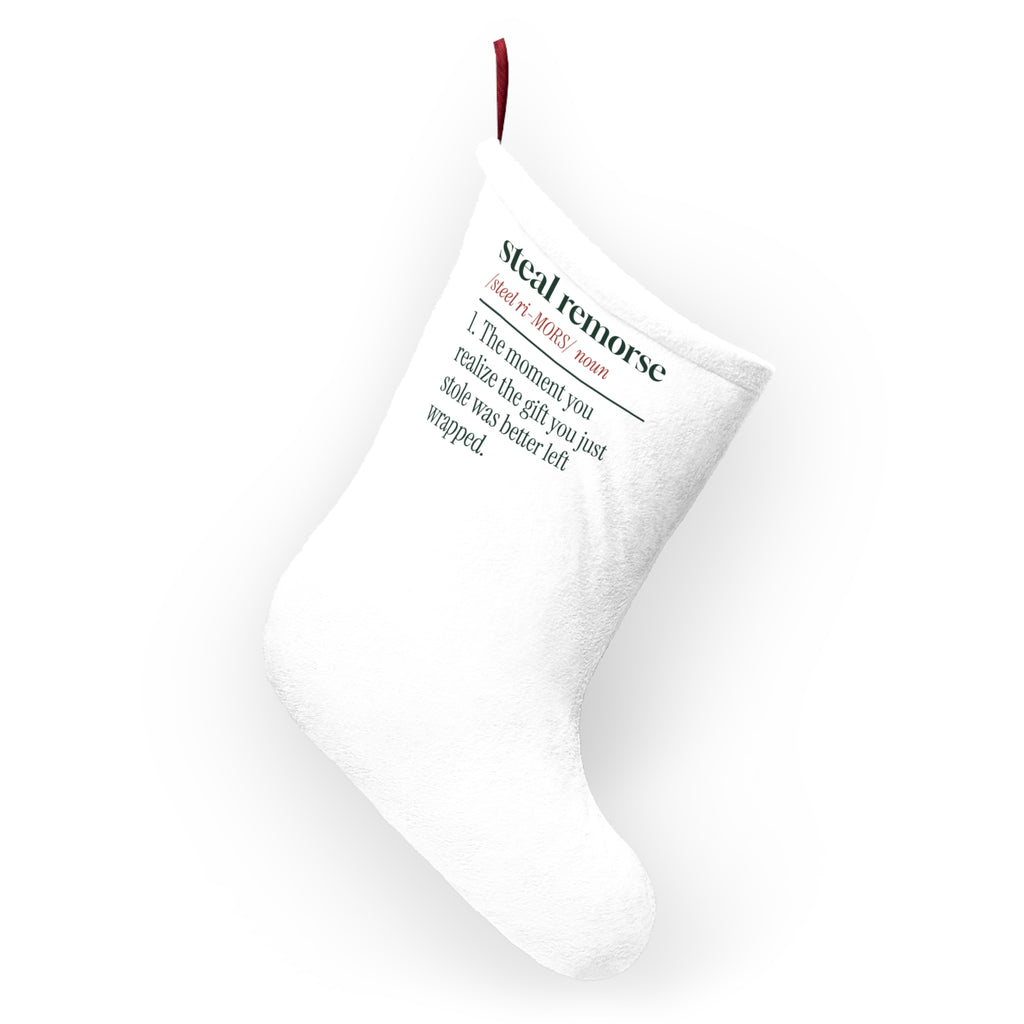Funny White Elephant Christmas Stocking Steal Remorse Dictionary Definition