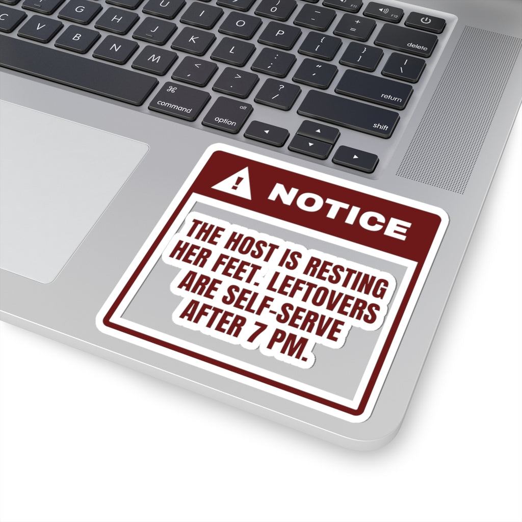 Funny Christmas Hostess Sticker Host Is Resting Notice