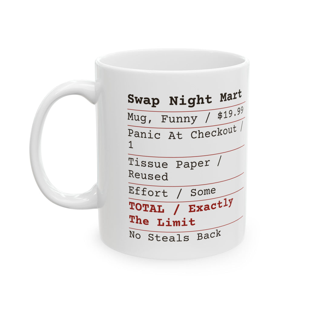 Funny White Elephant Coffee Mug Swap Night Receipt For Coworkers