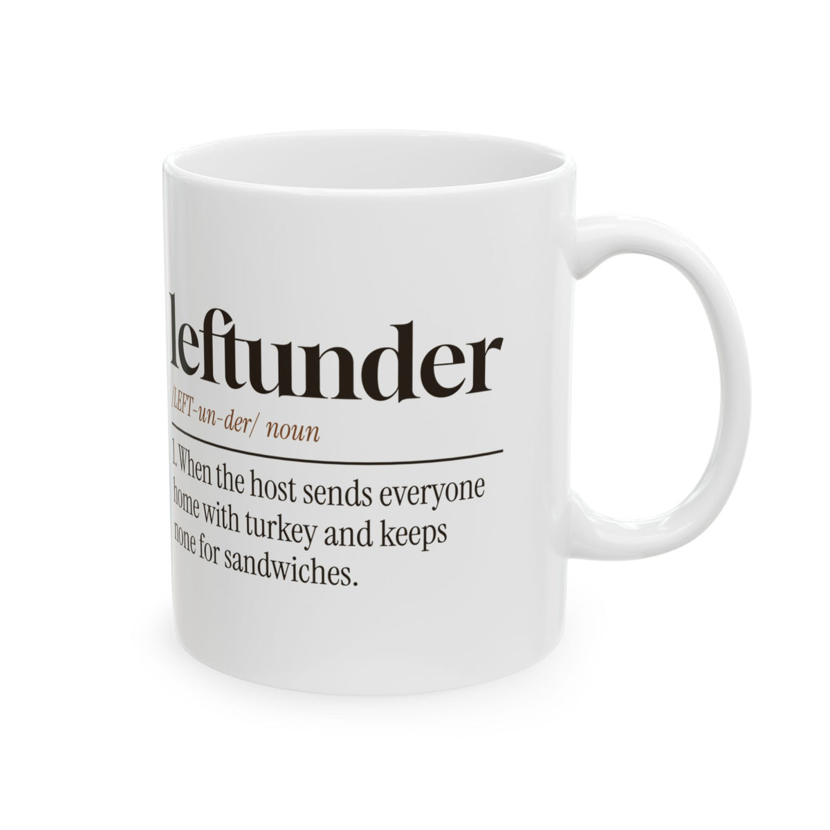 Funny Thanksgiving Coffee Mug Leftunder Definition For Hosts