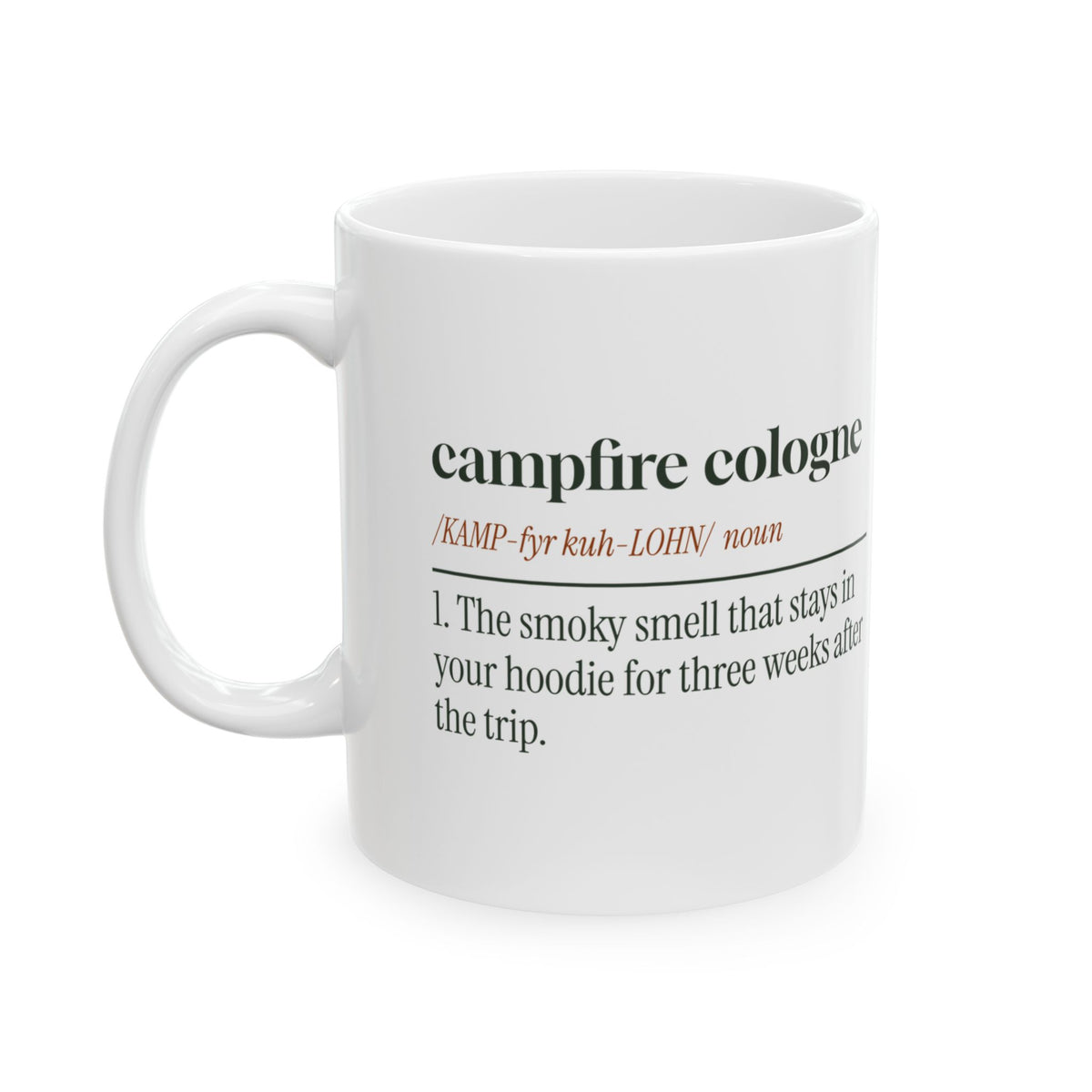 Funny Camping Coffee Mug Campfire Cologne Dictionary Definition