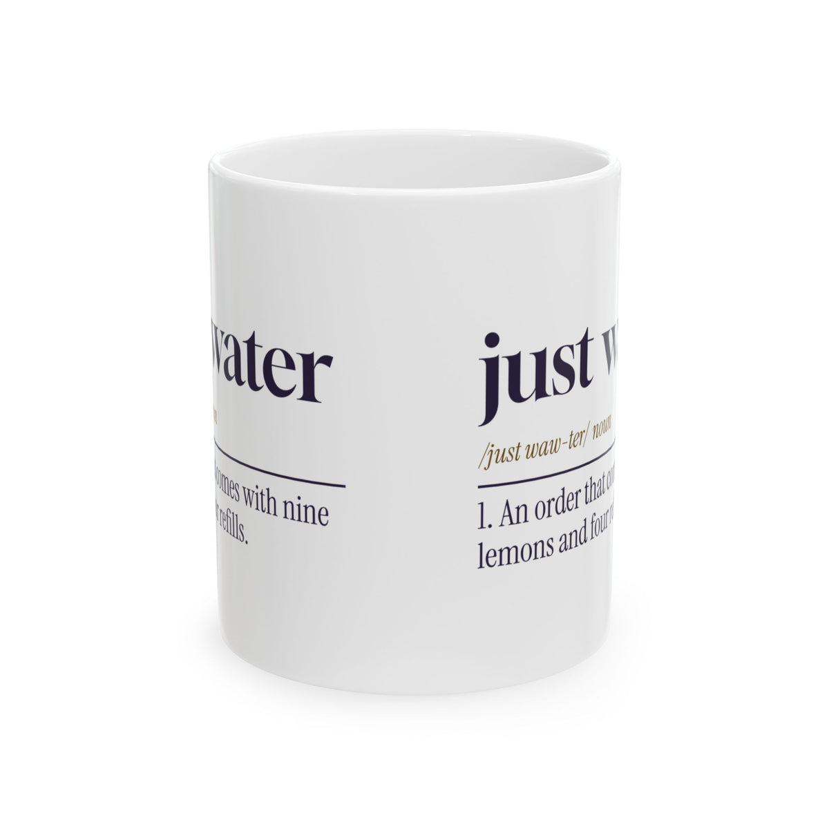Funny Server Coffee Mug Just Water Dictionary Definition For Waitresses