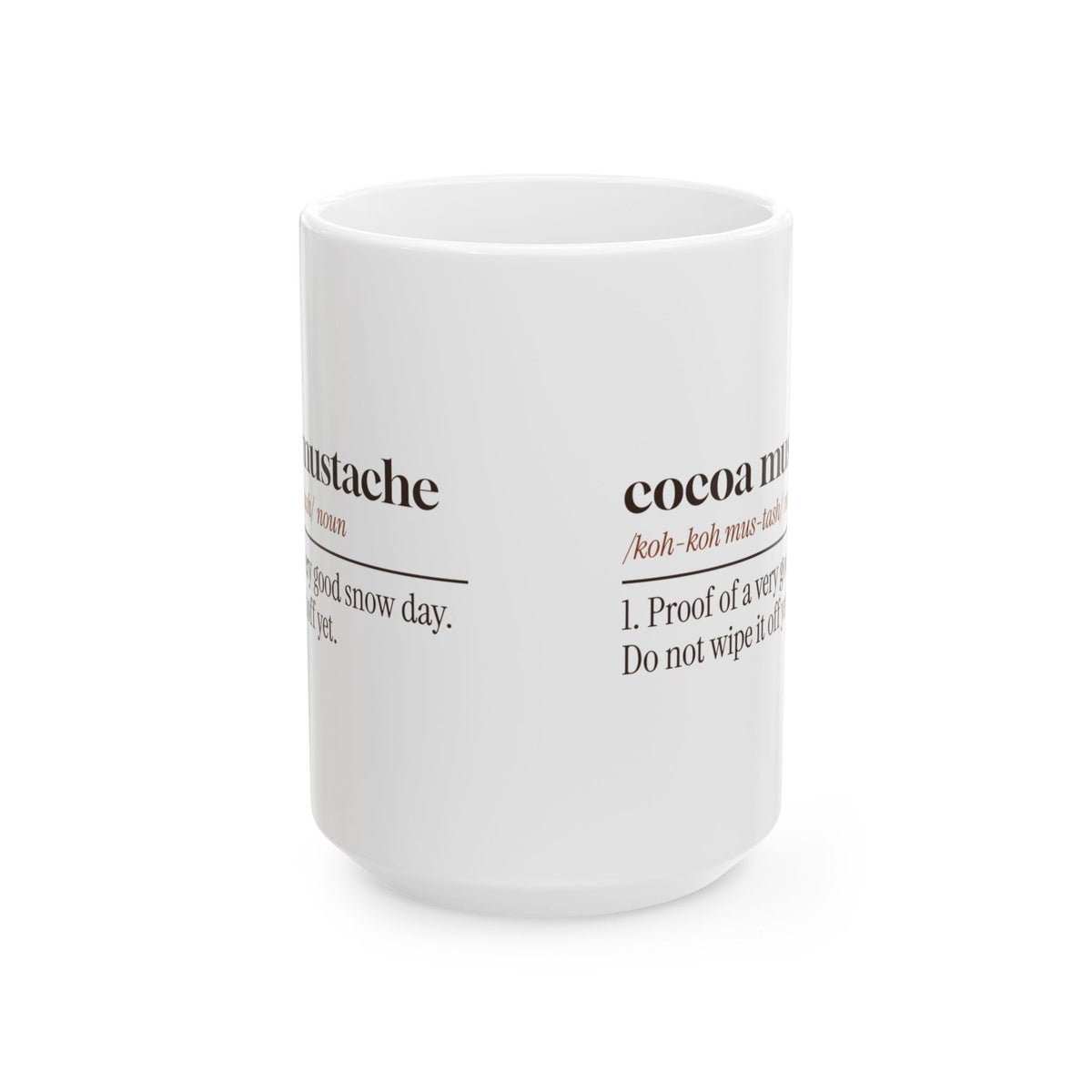 Funny Hot Cocoa Coffee Mug Cocoa Mustache Definition Winter Mug