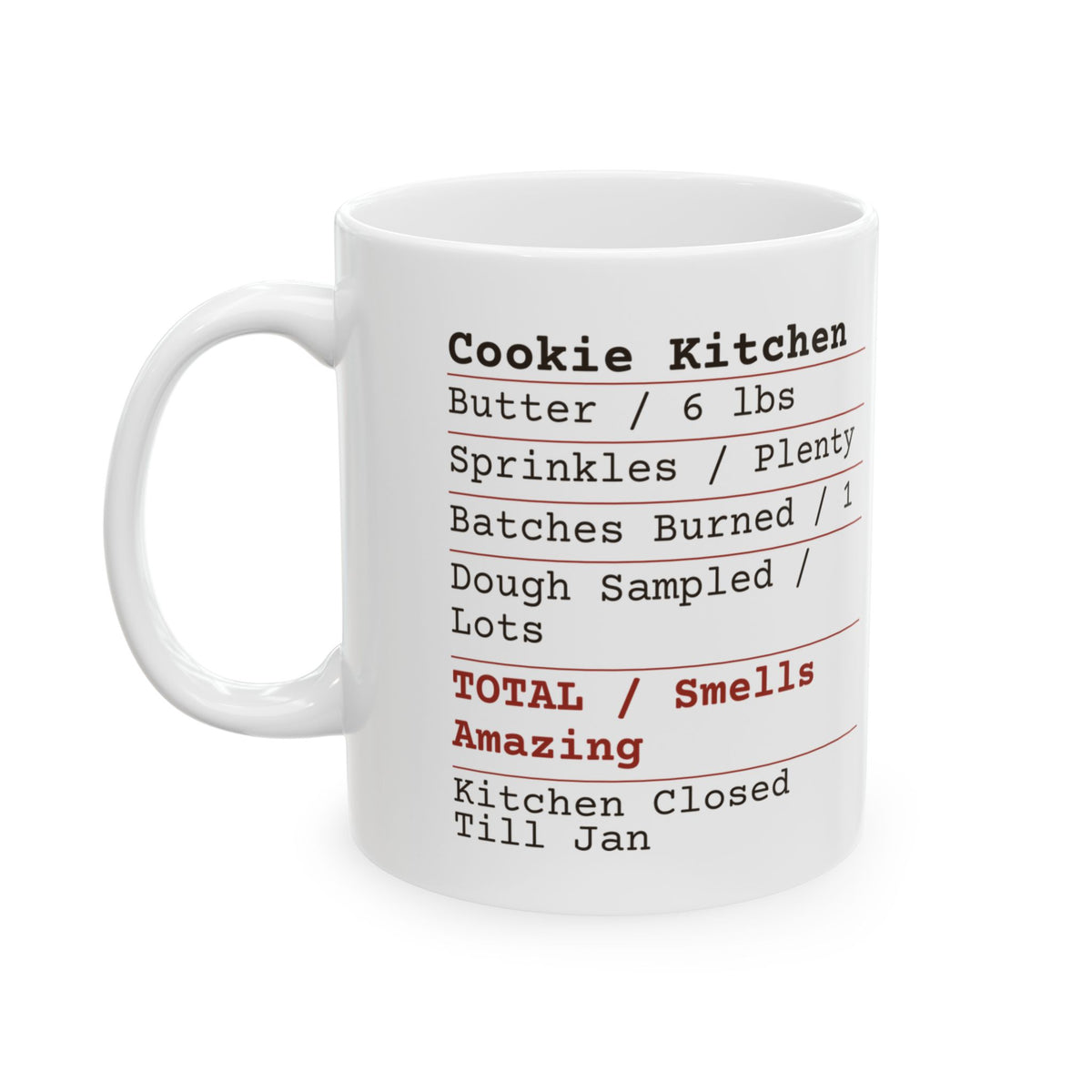 Funny Christmas Baking Coffee Mug Cookie Kitchen Receipt