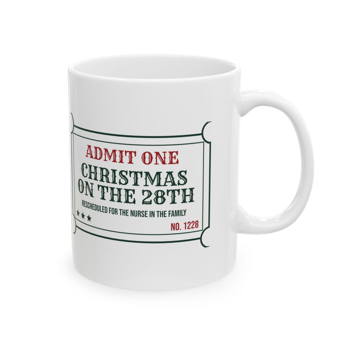 Funny Christmas Nurse Coffee Mug Celebrating Christmas On The 28th