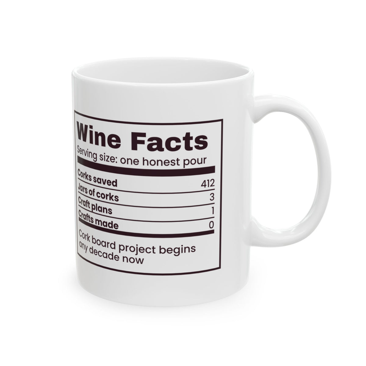 Funny Wine Lover Mug 412 Corks Zero Cork Crafts Wine Facts
