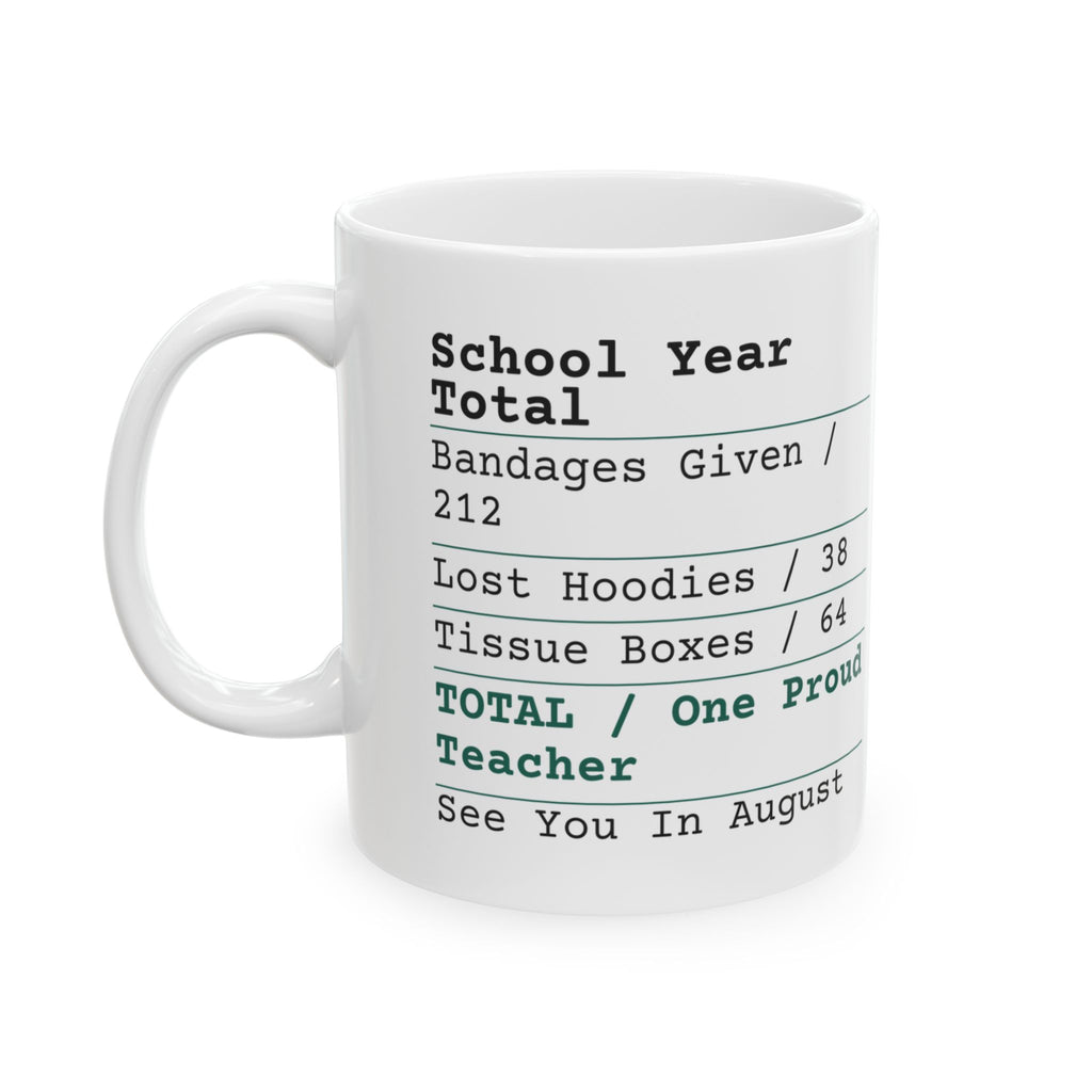 Funny Teacher Coffee Mug School Year Receipt One Proud Teacher
