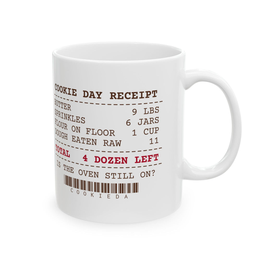 Funny Christmas Coffee Mug Cookie Day Receipt Nine Pounds Of Butter