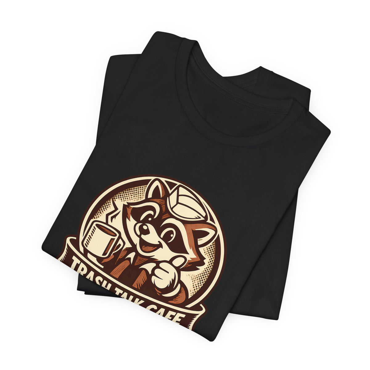 Trash Talk Cafe Funny Retro Raccoon Coffee Shirt