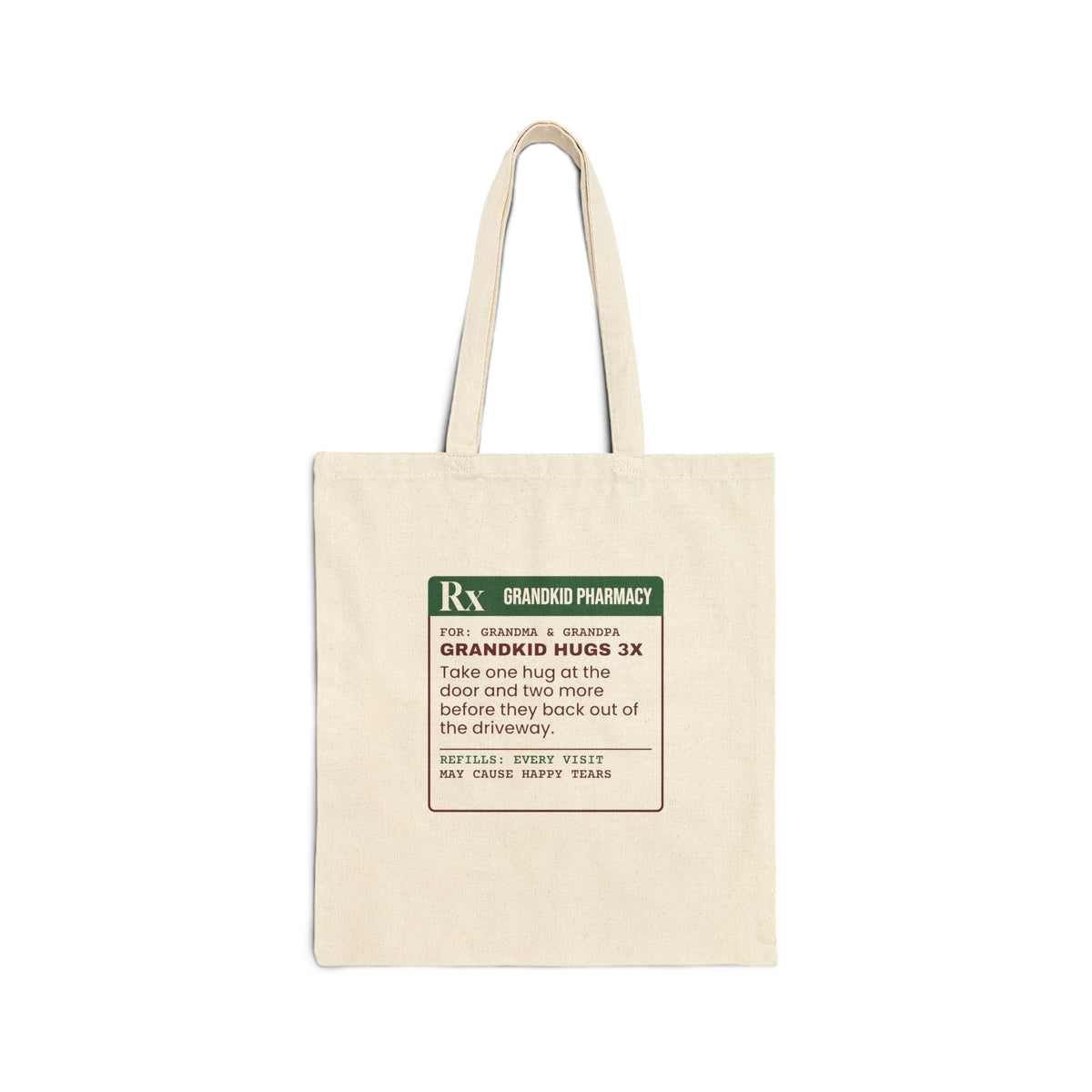 Christmas Tote Bag Grandkid Hugs Prescription For Grandparents