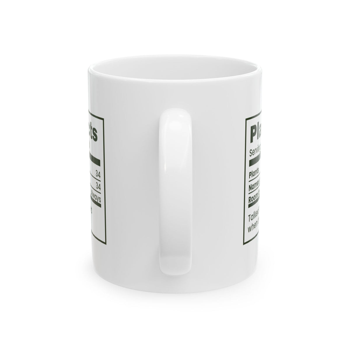 Funny Plant Lover Coffee Mug Plant Facts Nutrition Label