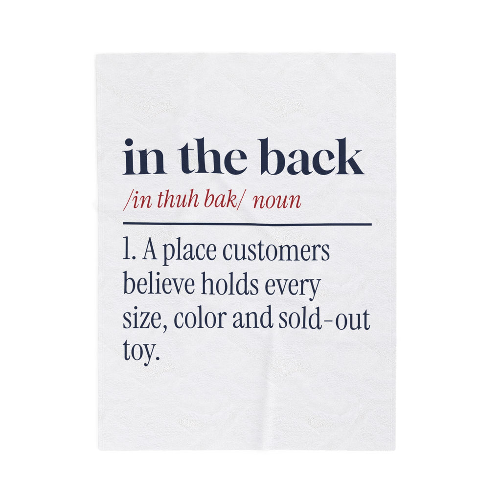 Funny Retail Christmas Throw Blanket In The Back Dictionary Definition
