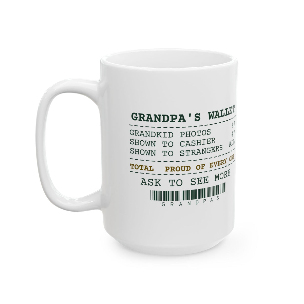 Funny Christmas Coffee Mug Grandpa's Wallet Photos Proud Of Every One