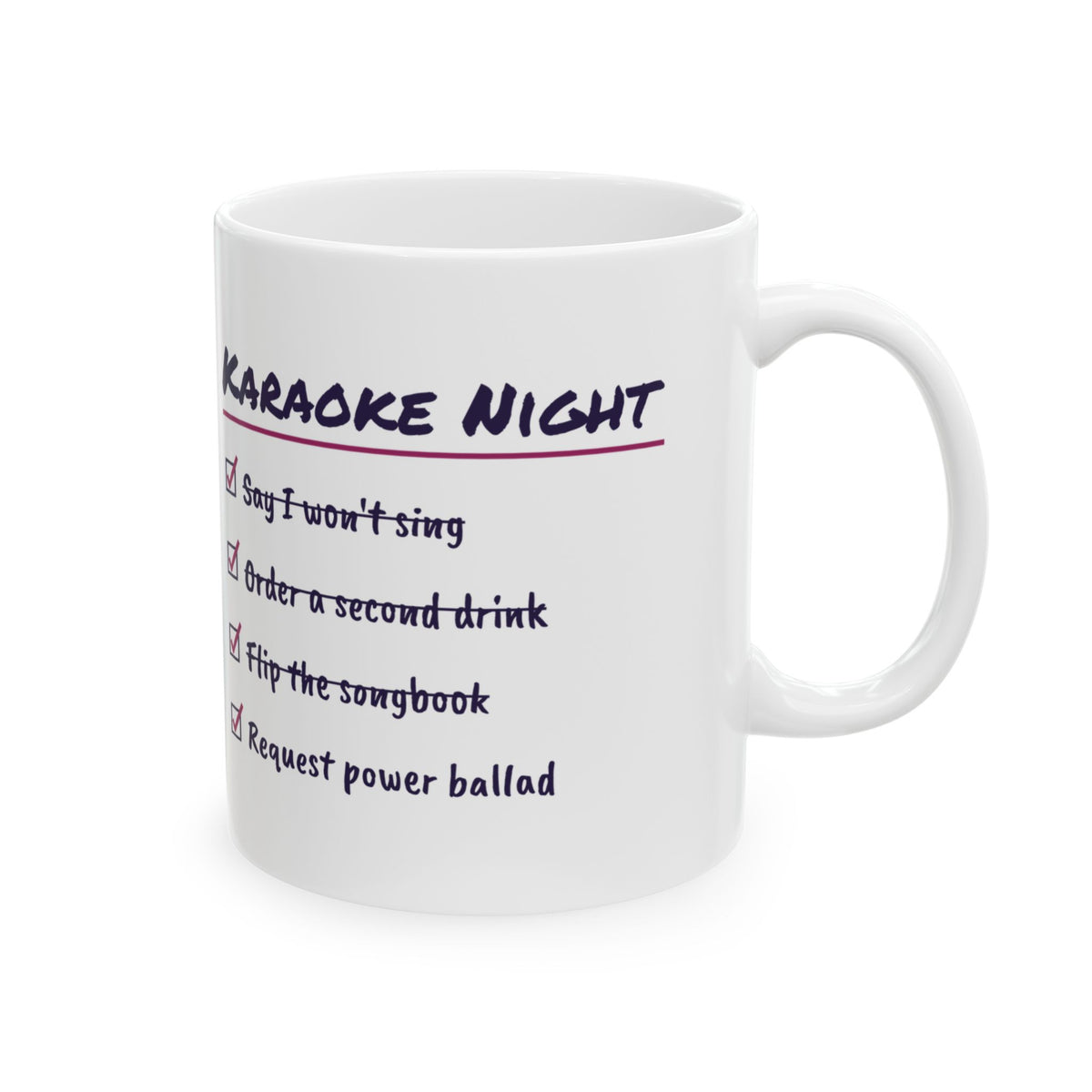 Funny Karaoke Coffee Mug Karaoke Night Checklist For Friends